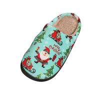 Pantoufles Femme Hiver Chaud Couple Hiver Noël Chaud Coton Pantoufles Hommes et Femmes Mignon Dessin Animé Maison Non Slip Intérieur Peluche Coton Chaussures Feutre Femmes, Vert menthe., 43 EU