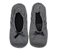 Pantoufles Femme Infinitif Chaussons Ballerines Ballerine Rayures Noir