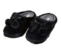 Pantoufles Femme - OZABI - Confort Supérieur - Motifs Variés - Noir Etincelle Pompon 36/38
