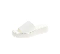 Pantoufles Femmes Summer Femme Slippers Platform Céde à Talon Low Talon Toe carré épaisse Semelle extérieure de Plage de Plage Chaussures Dames Chaussures Femme Blanc, 6,5 Royaume-