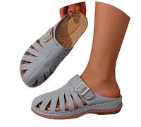 Pantoufles fermées à l'avant pour femme - Confortables - Sandales de plage à l'arrière