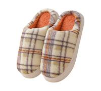Pantoufles fermées pour femme - Pantoufles d'hiver à plateforme, Orange, 36