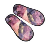 Pantoufles géométriques en marbre pour homme et femme - Antidérapantes - Confortables - Mousse à mémoire de forme - Pour chambre à coucher, voyage, multicolore, 8/11 UK Men/ 9.5/11.5 UK Women