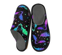 Pantoufles gothiques chauves-souris d'Halloween pour homme et femme, jour des morts, pantoufles d'intérieur, chaussettes d'intérieur, chaussures de chambre à coucher, de voyage, multicolore, 41/42 EU