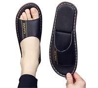 Pantoufles Grace Slide pour Femmes, Pantoufles d'intérieur, Chaussures à Bout Ouvert, Pantoufles en Cuir de Vache véritable, Sandales antidérapantes, Chaussures de Chambre à Coucher (Couleur :