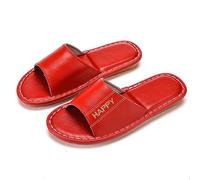 Pantoufles Grace Slide pour Femmes, Pantoufles d'intérieur, Chaussures à Bout Ouvert, Pantoufles en Cuir de Vache véritable, Sandales antidérapantes, Chaussures de Chambre à Coucher (Couleur :
