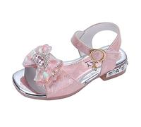 Pantoufles hérisson pour filles avec semelles épaisses avec papillon sandales à bout ouvert Chaussures de princesse pour étudiant danse, rose, 12.5 UK Child 3X-Narrow