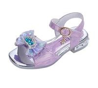 Pantoufles hérisson pour filles avec semelles épaisses avec papillon sandales à bout ouvert Chaussures de princesse pour étudiant danse, violet, 12.5 UK Child 3X-Narrow