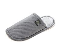 Pantoufles Homme Chausson Femme Pantoufle Tongues Claquettes Hiver Claquette Confortable Chaussons Semelle Feutre Mens Slippers Hommes Pour Chaussures Pieds Larges Ete Cuir Mules Femmes,Grey-2,44