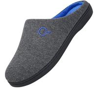 Pantoufles Homme Chaussons Hiver Femme en Mousse à Mémoire Anti-dérapant Confortable Poids Léger Slippers Accueil Marchant, Slipper Dunkelgrau 36/37 EU