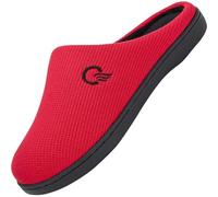Pantoufles Homme Chaussons Hiver Femme en Mousse à Mémoire Anti-dérapant Confortable Poids Léger Slippers Accueil Marchant, Rot 38/39 EU