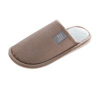 Pantoufles Homme Chaussons Mens Slippers Femme Confortable Claquettes Claquette Cuir Chausson Ete Mules Femmes Hommes Hiver Pantoufle Semelle Feutre Chaussures Pieds Larges Tongues Pour,Café-2,44