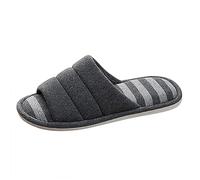 Pantoufles Homme Femme Claquette Hommes Confortable Chausson Hiver Claquettes Cuir Chaussures Ete Pieds Larges Mules Femmes Tongue Chaussons Semelle Feutre Pour Pantoufle Tongues,Gris foncé-2,44