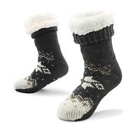 Pantoufles Homme Hiver avec Revêtement en Fausse Fourrure Chaussettes Fantaisie Hommes 41-46 (gris anthracite et gris clair)