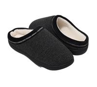 Pantoufles Homme Hiver Pantoufles D'hiver For Hommes, D'intérieur En Mousse À Mémoire De Forme, Semelles Caoutchouc Durables, Chaussures Coton Souples Et Confortables, Antidérapantes(Black,40-41)