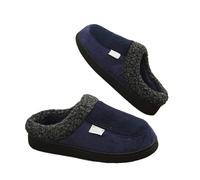 Pantoufles Homme Hiver Pantoufles en coton for hommes, chaussures d'hiver chaudes fourrure et peluche, d'intérieur , mode, extérieur, antidérapantes, pelucheuses, pantoufles for(Dark Blue,36-37)