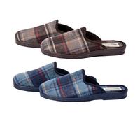 Pantoufles homme - OZABI - Confort et Qualité Supérieure - Pack de 2 jacquard - Bleu 41