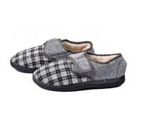 Pantoufles Homme OZABI - Modèle MU7291 JACQUARD Fourrée avec SCRATCH - Gris 44