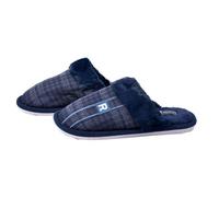 Pantoufles Homme Premium - Ozabi - MU3405 Marine - Jacquard Broderie Fourrée - Confortables et Antidérapantes 44