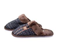 Pantoufles Homme Premium - Ozabi - MU3405 Marron - Jacquard Broderie Fourrée - Confortables et Antidérapantes 43