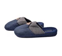 Pantoufles Homme Premium - OZABI - MU6000 - Velours Couture et Semelle Renforcée - Marine 40