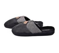Pantoufles Homme Premium - OZABI - MU6000 - Velours Couture et Semelle Renforcée - Noir 40