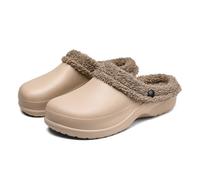 Pantoufles imperméables doublées de fourrure pour homme et femme, sabots de jardin unisexes avec doublure en fourrure, chaussons d'hiver chauds, confortables, légers et antidérapants pour l'intérieur