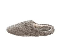 Pantoufles japonaises pelucheuses en mousse à mémoire de forme pour femme - Tissage jacquard - Chaussures d'intérieur à bout fermé - Pantoufles d'intérieur pour femme, café, 38 2/3 EU