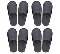 Pantoufles Jetables, 4 Paires Chaussons Invités, Chaussons en Tissu non Tissé, Antidérapants, Unisexe, Taille Universelle, pour Hôtels et Spa, Gris