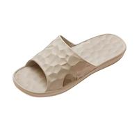 Pantoufles légères pour femme - Antidérapantes - Semelles souples - Chaussons tendance - Bout ouvert - Respirantes - Chaussures de douche confortables - Chaussures d'été décontractées, kaki, 44 EU