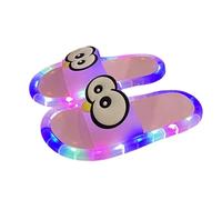 Pantoufles lumineuses à DEL, motif pingouin de dessin animé pour femmes et filles, pantoufles d'intérieur douces avec semelle lumineuse colorée, sandales décontractées pour chambre à coucher, salon