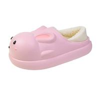 Pantoufles mignonnes en coton pour femme avec fond épais en velours 91/2 10, rose, 39 EU