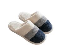 Pantoufles mignonnes et pelucheuses pour femme - Chaussons d'intérieur unisexes à bout fermé - Semelle souple - Silencieux - Légers et confortables - Chaussures décontractées antidérapantes, bleu