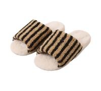 Pantoufles moelleuses à bout ouvert pour femme - Pantoufles d'hiver