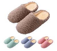 Pantoufles moelleuses en tissu éponge pour femme - Confortables - En mousse à mémoire de forme - Légères - Chaudes - Confortables - Unisexe, gris, 39 1/3 EU