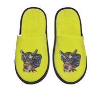 Pantoufles Moelleuses Hyènes Armées Slippers Doux Hiver Chaussons Pour Homme Extérieur Chambre M