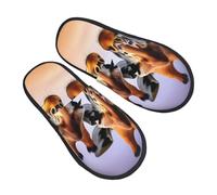 Pantoufles Moelleuses Motif Girafe Mère Et Fils Slippers Hiver Doux Chausson Pour Homme Intérieur Femme M