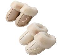 Pantoufles Moelleuses Personnalisées Pour Femmes, Pantoufles En Mousse À Mémoire De Forme Avec Nom, Chaussons D'intérieur Et D'extérieur Ultra Doux Et Moelleux, Antidérapants Cadeau Pour Maman