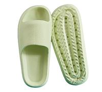 Pantoufles nuage pour homme et femme - Semelle épaisse antidérapante - Chaussons de douche super doux, Vert, 39 EU