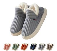 Pantoufles nuages pour homme et femme - Hiver chaud et confortable - Antidérapantes - Unisexe, gris, 44/45 EU