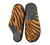 Pantoufles orange peau de tigre pour homme et femme, peau de léopard, pantoufles d'intérieur, chaussettes pour la maison, la chambre à coucher, les voyages, multicolore, 46/48 EU