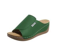 Pantoufles orthopédiques d'été pour femme - Bout ouvert - Tongs confortables avec semelle intérieure - Sandales d'été avec bout ouvert - Pour l'extérieur Mules à talon compensé pour femme