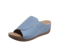 Pantoufles orthopédiques d'été pour femme - Bout ouvert - Tongs confortables avec semelle intérieure - Sandales d'été avec bout ouvert - Pour l'extérieur Mules à talon compensé pour femme