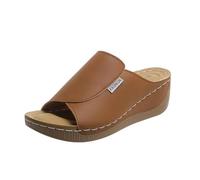 Pantoufles orthopédiques d'été pour femme - Bout ouvert - Tongs confortables avec semelle intérieure - Sandales d'été avec bout ouvert - Pour l'extérieur Mules à talon compensé pour femme