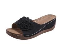 Pantoufles orthopédiques pour femme - Talon compensé - Mules d'été avec semelle intérieure - Sandales de marche - Sandales à plateforme - Sandales souples et légères - Sandales d'extérieur à enfiler