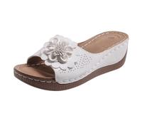 Pantoufles orthopédiques pour femme - Talon compensé - Mules d'été avec semelle intérieure - Sandales de marche - Sandales à plateforme - Sandales souples et légères - Sandales d'extérieur à enfiler