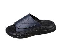 Pantoufles orthopédiques pour homme - Légères et respirantes - Chaussures de plage décontractées - Antidérapantes - Confortables - En cuir - Imperméables, noir foncé, 39 2/3 EU