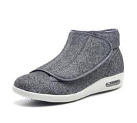 Pantoufles Orthopédiques Unisexes Support De Voûte Plantaire Réglable À Bout Fermé Diabétique Chaussures De Maison pour Fasciite Plantaire Arthrite Œdème Pieds,Gris,41 EU