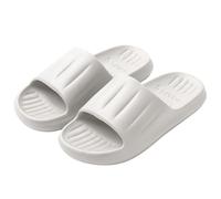 Pantoufles ouvertes en cuir pour homme - Antidérapantes - Bout ouvert - Respirantes - Semelles souples - Confortables - Pour couple d'amoureux, gris, 44 EU