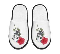 Pantoufles Panda Mignon Assis Sur Une Roses Légers Slippers Anti Odeur Chaussons Pour Voyage La Maison Chambre M